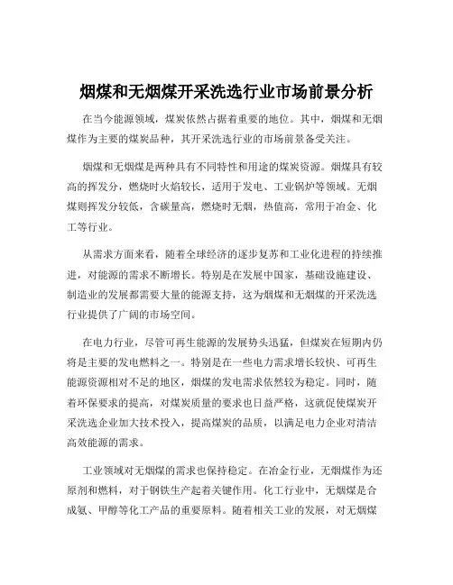 烟煤和无烟煤开采洗选行业市场前景分析