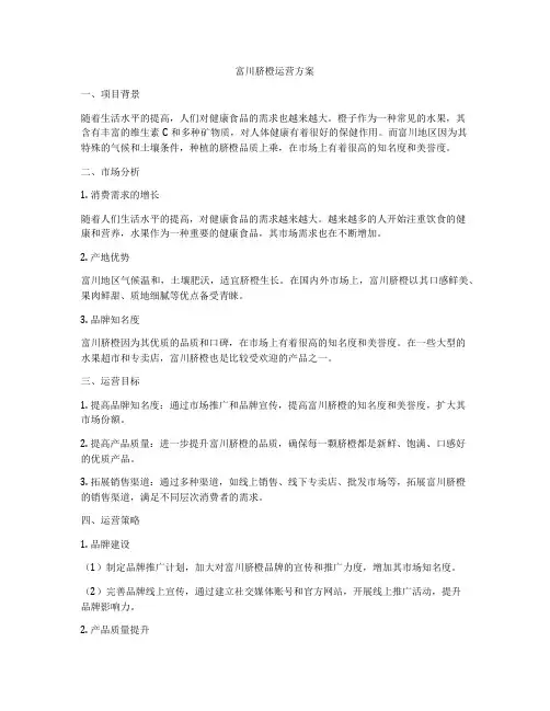 富川脐橙运营方案