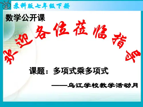 数学：9.3《多项式乘多项式》课件(苏科版七年级下)