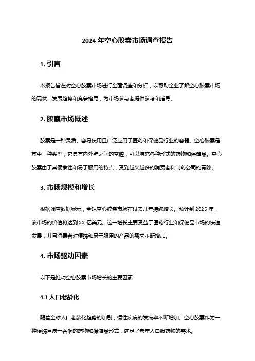2024年空心胶囊市场调查报告