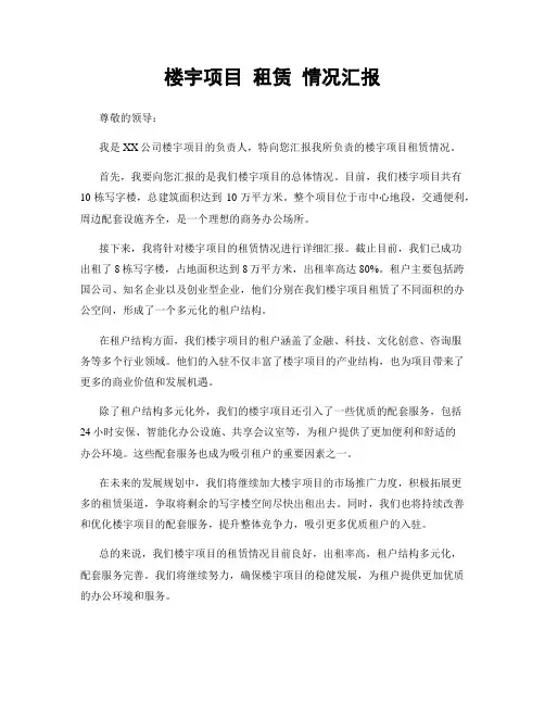 楼宇项目 租赁 情况汇报