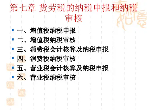 第七章 货劳税的纳税申报和纳税审核(税务代理实务)