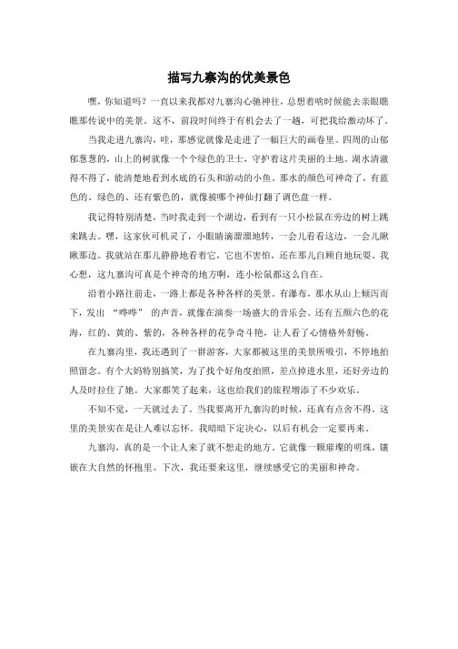 描写九寨沟的优美景色