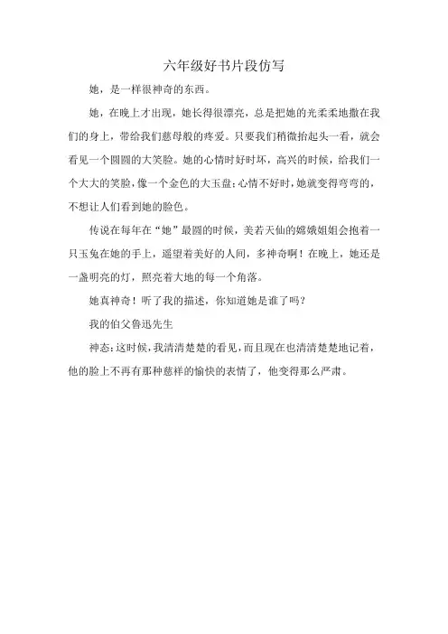 六年级好书片段仿写