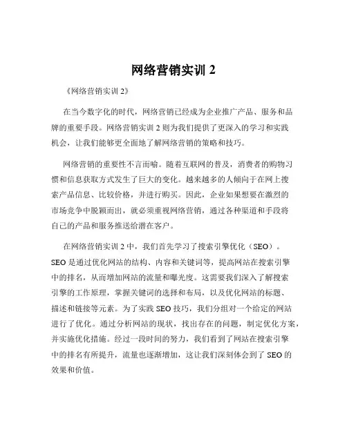 网络营销实训2