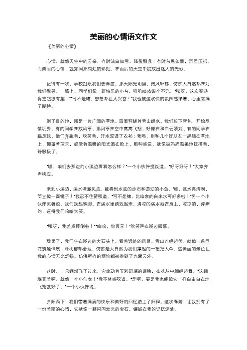 美丽的心情语文作文