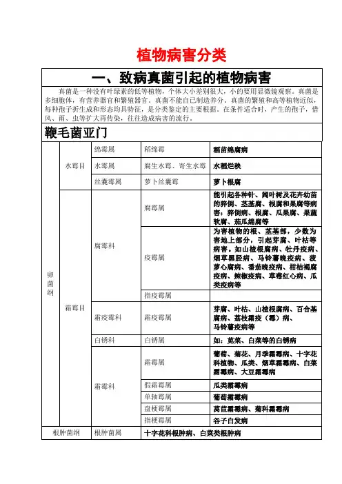 植物病害分类