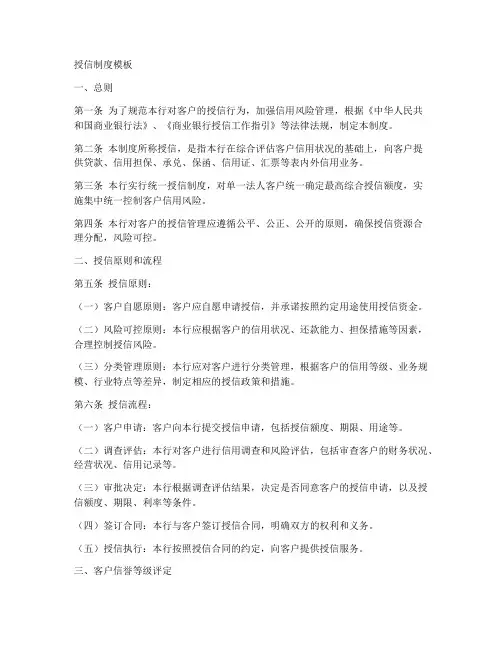 授信制度模板
