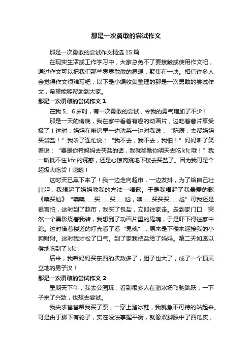 那是一次勇敢的尝试作文