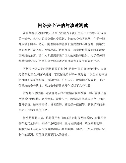网络安全评估与渗透测试