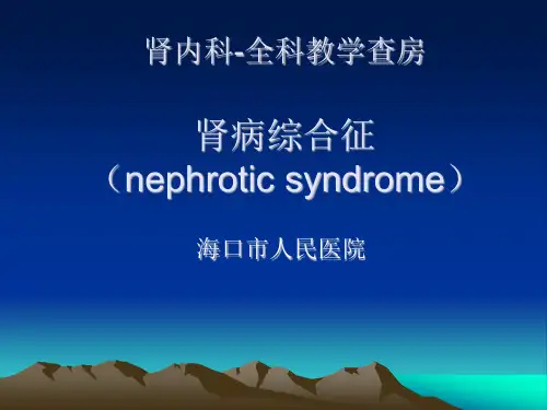 教学查房范本(全科)肾病综合征