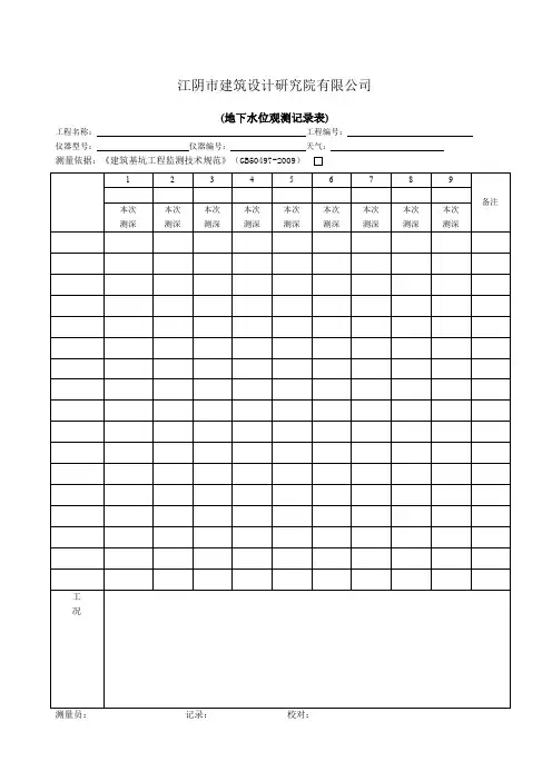 基坑监测记录表
