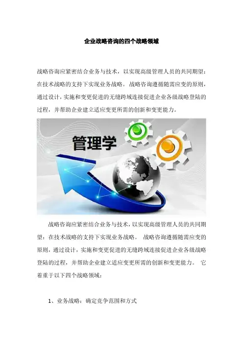 企业战略咨询的四个战略领域