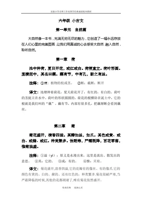 (完整word版)六年级小古文