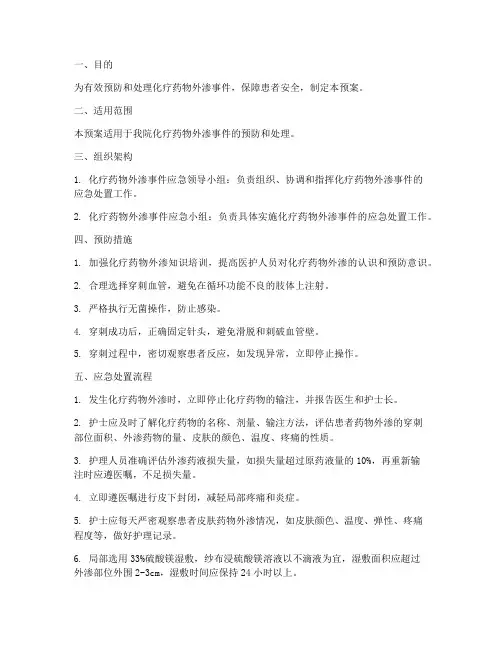 化疗药物外渗的应急预案