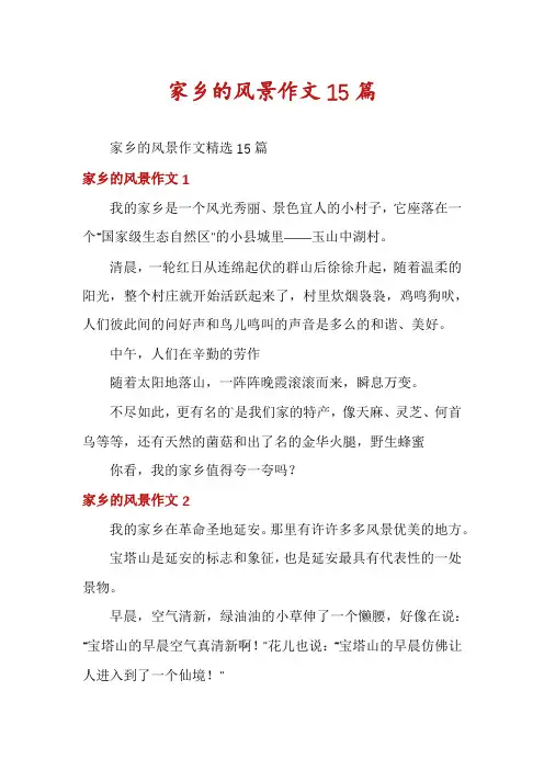 家乡的风景作文15篇