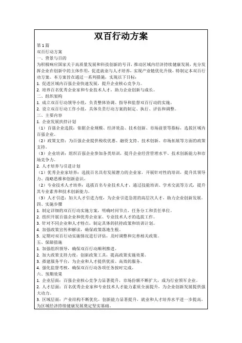 双百行动方案