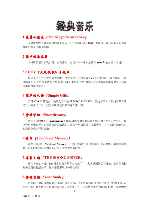 常用背景音乐
