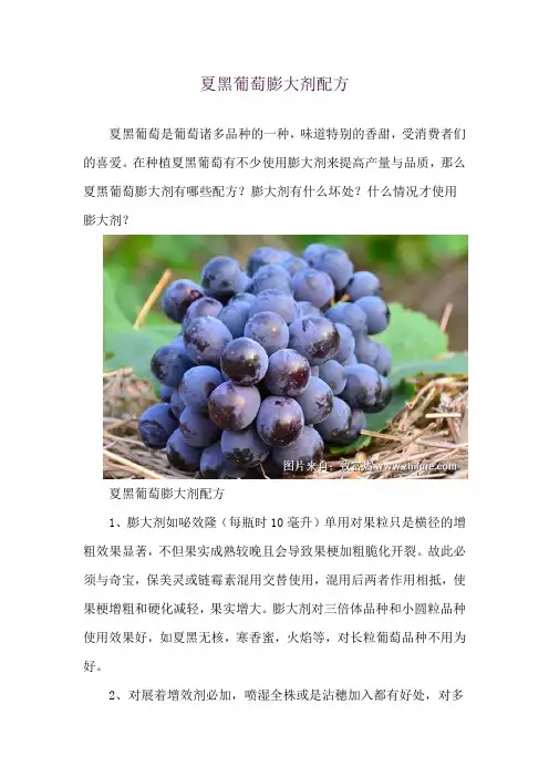 夏黑葡萄膨大剂配方