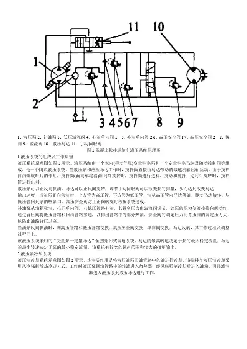 混凝土运输车液压系统