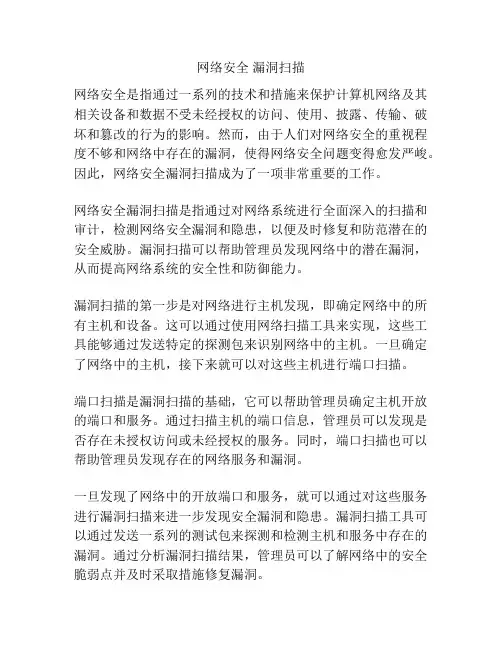 网络安全 漏洞扫描