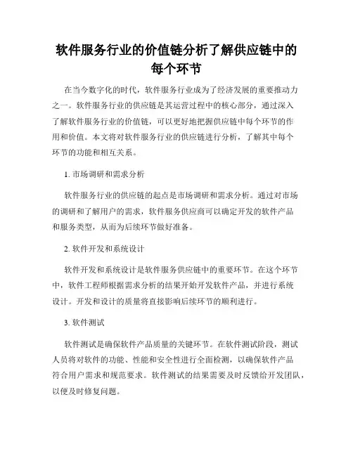 软件服务行业的价值链分析了解供应链中的每个环节