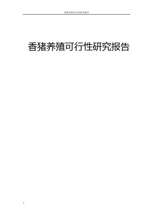 香猪养殖可行性研究报告