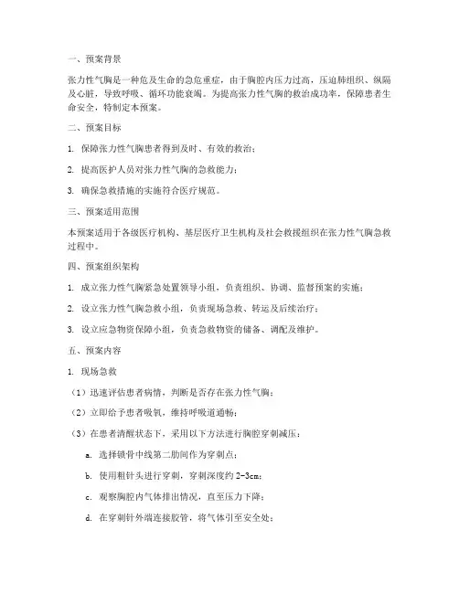 张力性气胸紧急处置预案