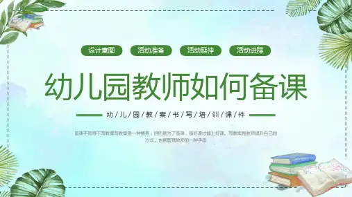 幼儿园教案书写培训PPT
