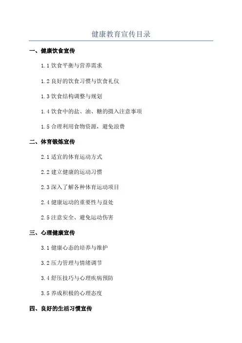 健康教育宣传目录