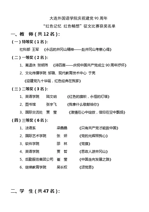 大连外国语学院庆祝建党90周年