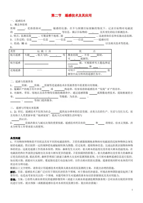 高中地理第三章地理信息技术应用第二节遥感技术及其应用素材湘教版必修3