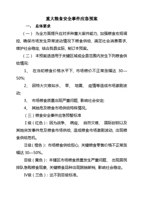 粮食应急预案