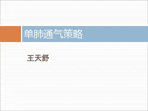 单肺通气策略PPT课件
