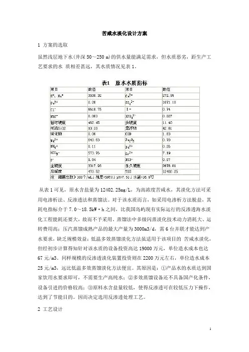 0485.苦咸水淡化设计方案