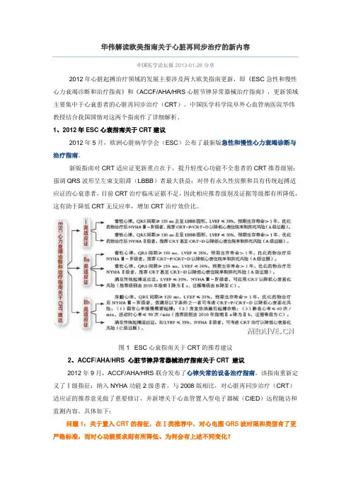 华伟解读欧美指南关于心脏再同步治疗的新内容