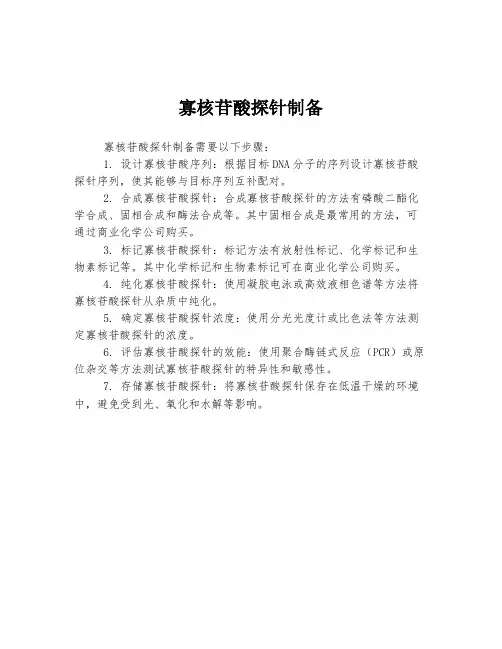 寡核苷酸探针制备