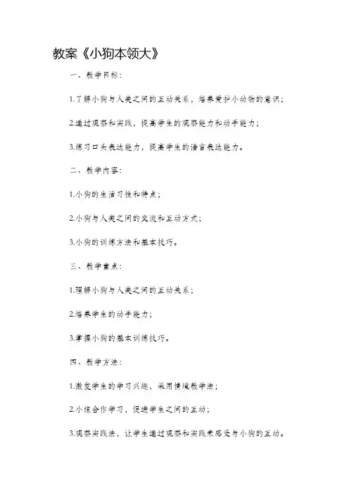 市公开课获奖教案省名师优质课赛课一等奖教案《小狗本领大》