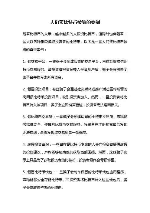 人们买比特币被骗的案例