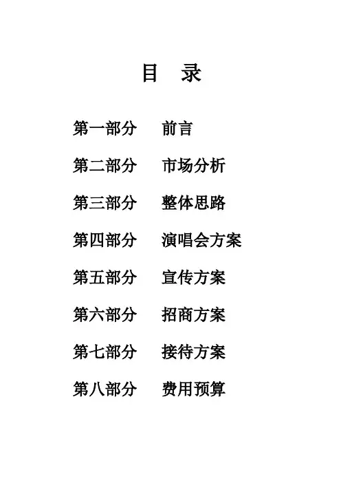 明星演唱会推广方案