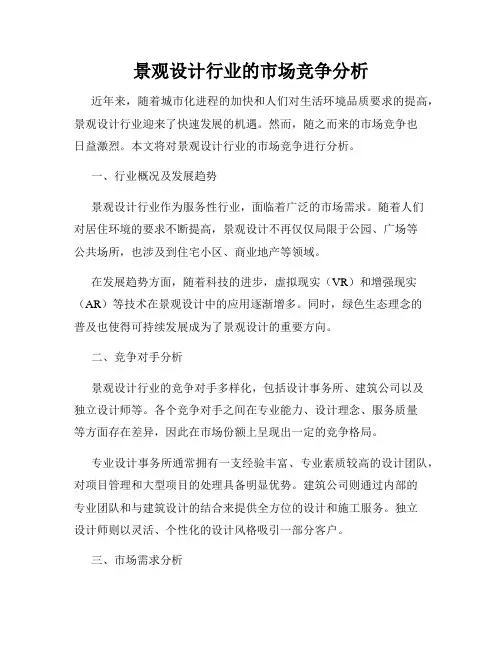 景观设计行业的市场竞争分析
