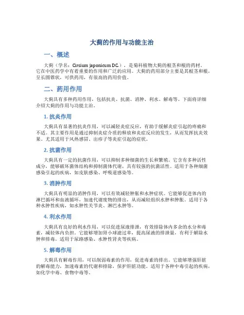 大蓟的作用与功能主治