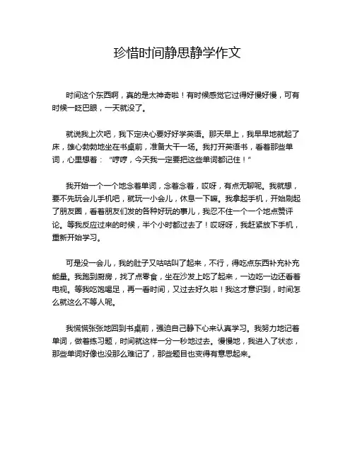 珍惜时间静思静学作文