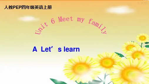 人教版PEP英语四年级上册Unit 6 Part A let' learn-课件