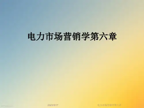 电力市场营销学第六章