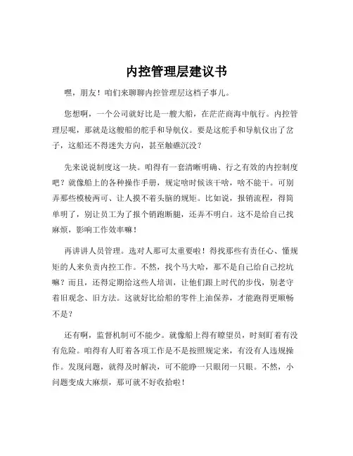 内控管理层建议书