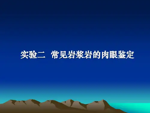 实验二 常见岩浆岩的鉴定