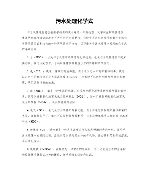 污水处理化学式
