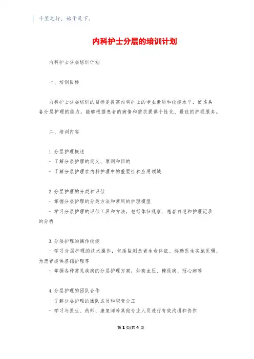 内科护士分层的培训计划