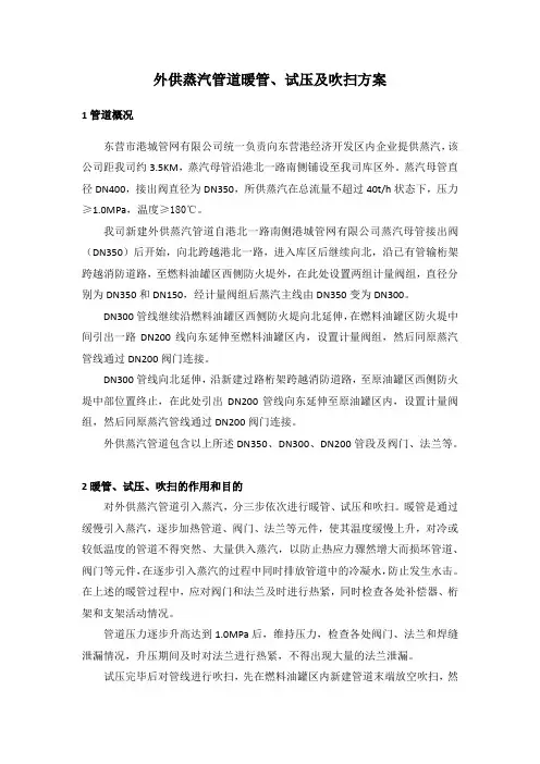 蒸汽管道吹扫方案